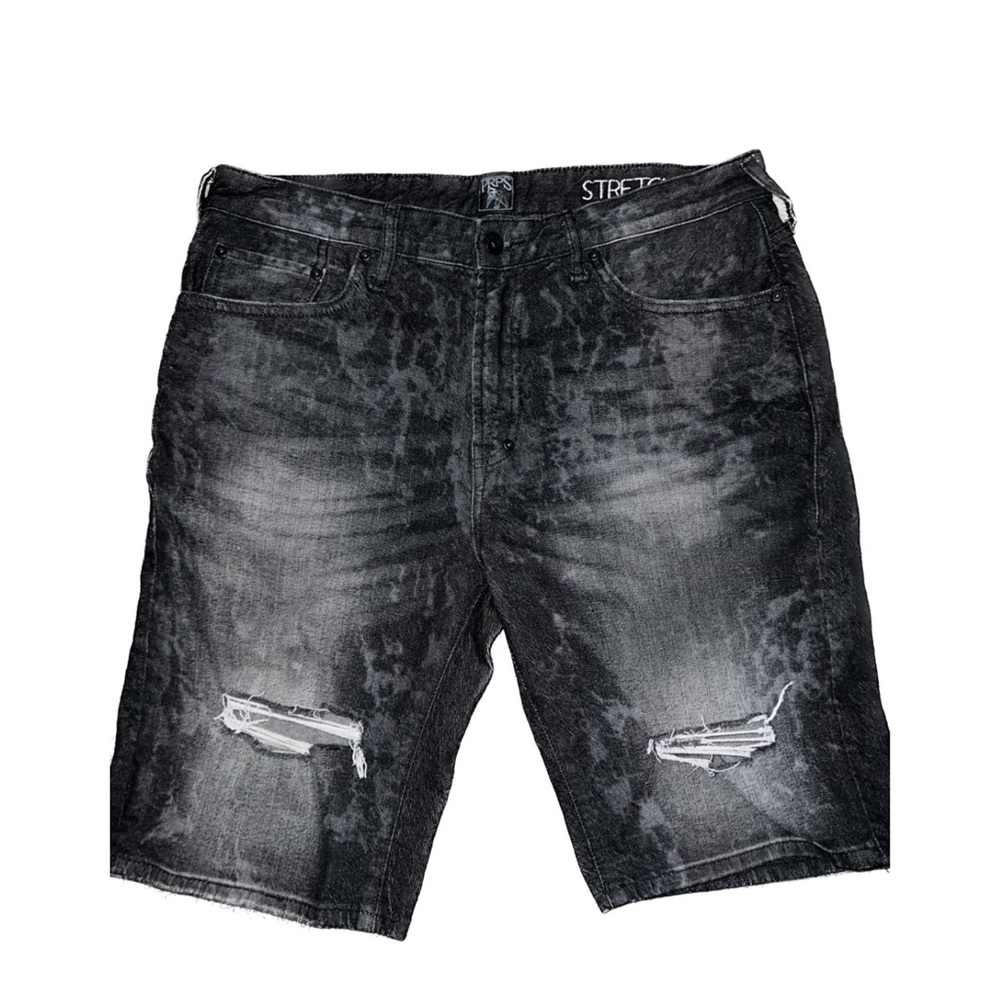 PRPS BRUISED, NEVER BROKEN JEANS SHORTS MEN’S - BLACK